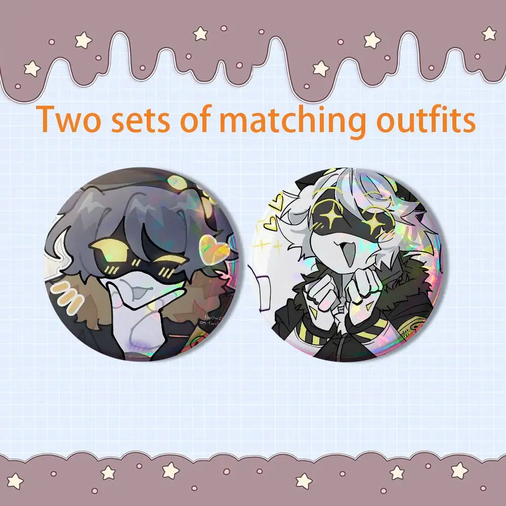 clumsy appearance N Murder Drones HD Print Round Lapel Pins Pretty Derby 2 piece set Round Display Brooches Brooch Badges