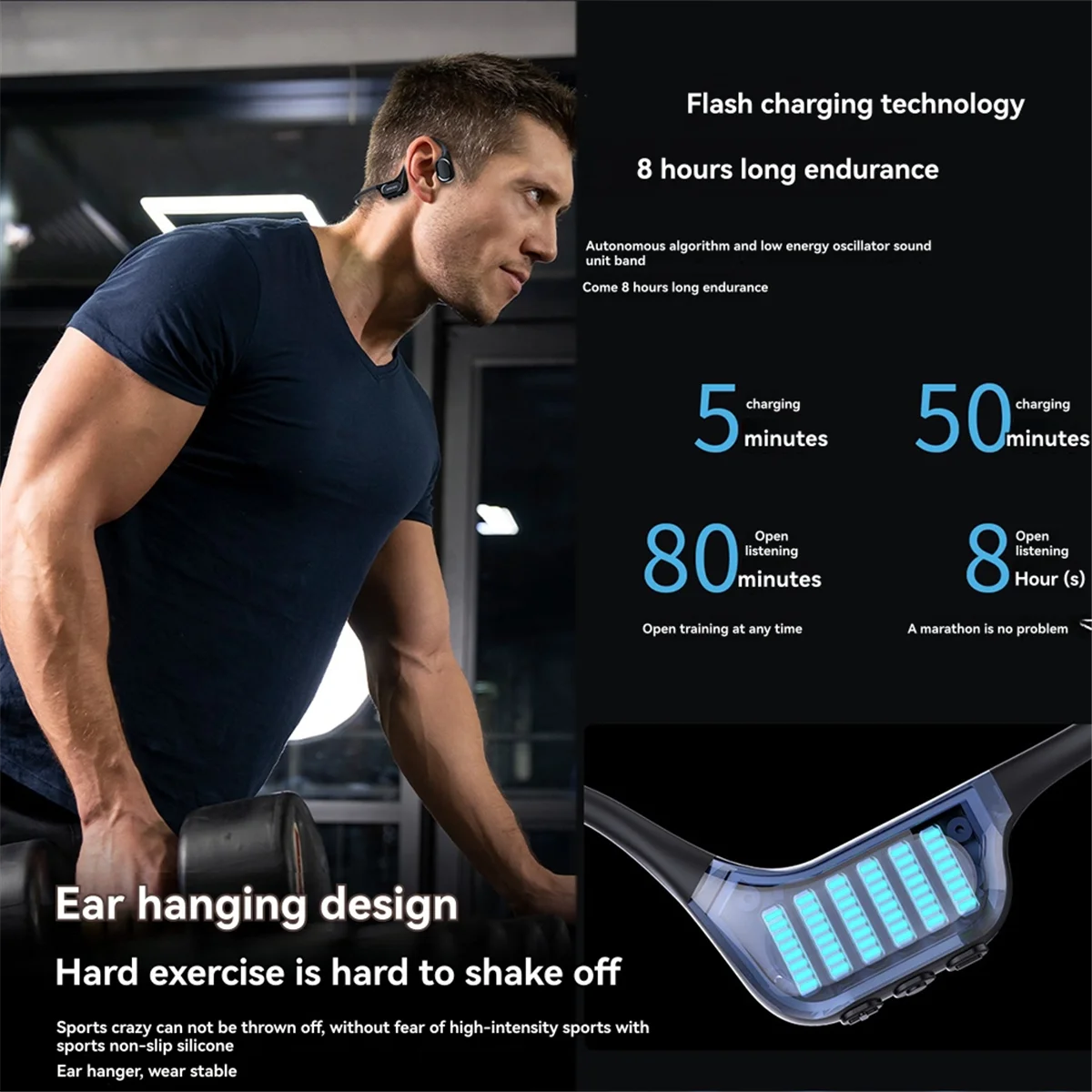 

CLCU Bone Conduction Hearing Aid Earphone Sound Collector Ear Noise Reduction Bluetooth 5.2 TV Earphones for Seniors