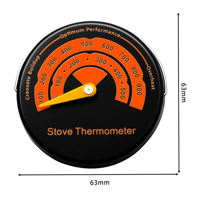 0-500 Degree Magnet Adsorption Fireplace Thermometer Household Thermometer Fireplace Fan High-Efficiency Heat Distribution Table