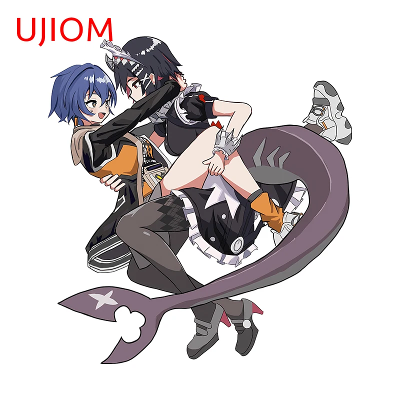 UJIOM Ellen Joe Hololive Wall Sticker Two Girl Lovely Creative Interesting Graphics Decal Vinyl Room Decoration Accessories