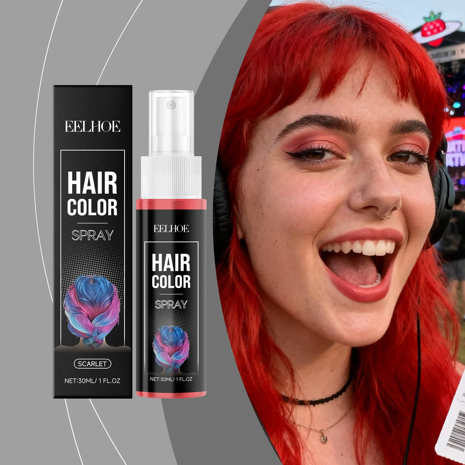 

Daily Styling Bright Red Temporary Hair Spray - Easy Coloring, Moisturizes Hair & Fills Sparse Areas for Seamless Fuller Volume