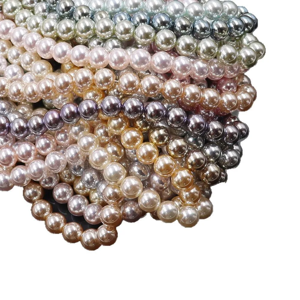 8 مللي متر مطلي لامعة أورورا اللؤلؤ متعدد الألوان الزجاج تقليد اللؤلؤ قلادة سوار الملابس والاكسسوارات DIY بها بنفسك #5