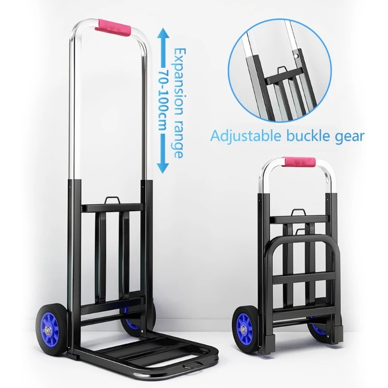 Easy Storage Rolling Crate Garden Cart Portable Fold Up Handcart with Strong Load Capacity for Moving and Groceries 37JD