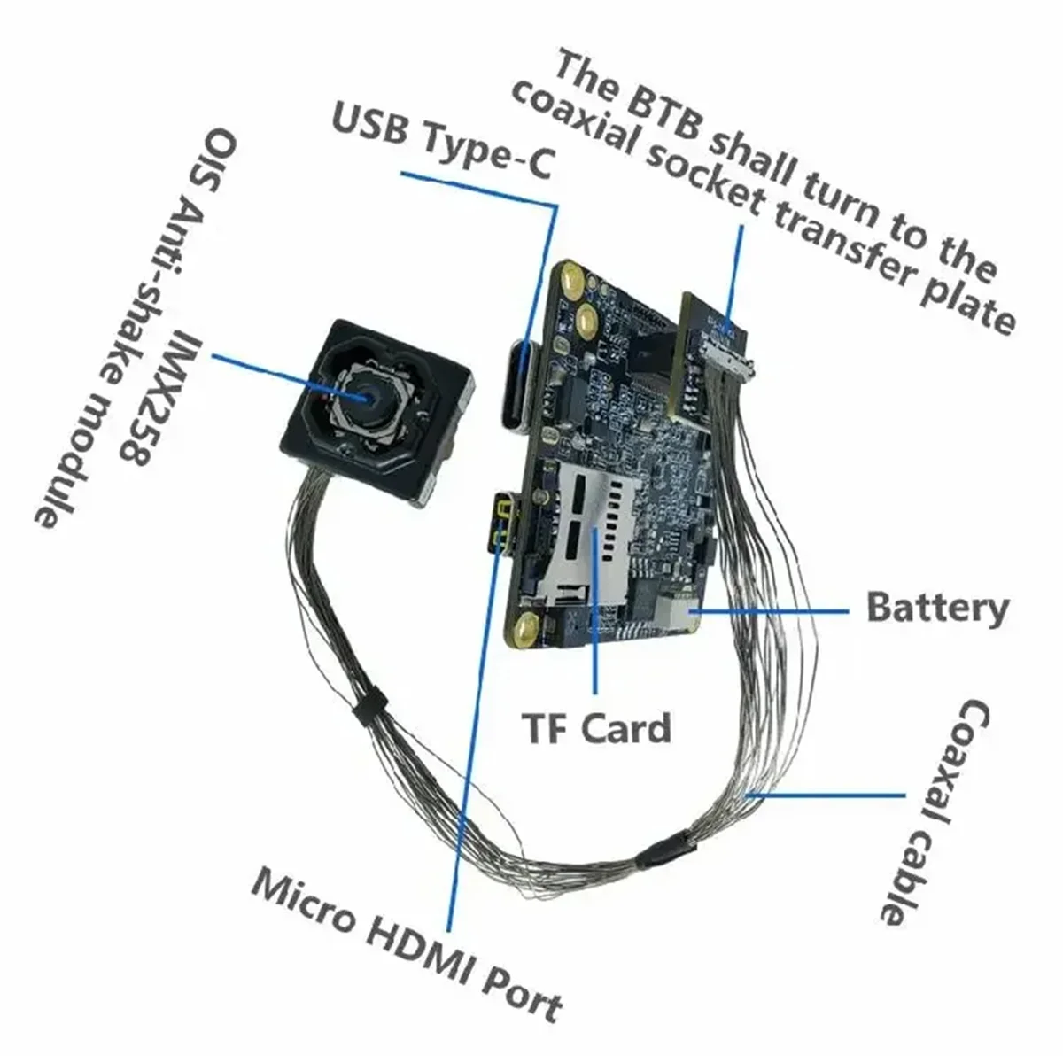 SEMOIC IMX258 4K 30FPS 13MP Mini Module de caméra lecteur gratuit UVC USB Module de caméra stabilisation optique Module de caméra OIS
