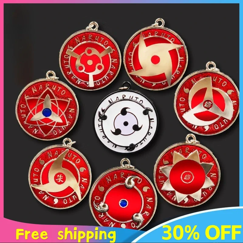

6cm NARUTO Anime Figure Peripheral Metal Model Mangekyo Sharingan Back Packaging Decoration Pendant Keychain Birthday Gift Toys