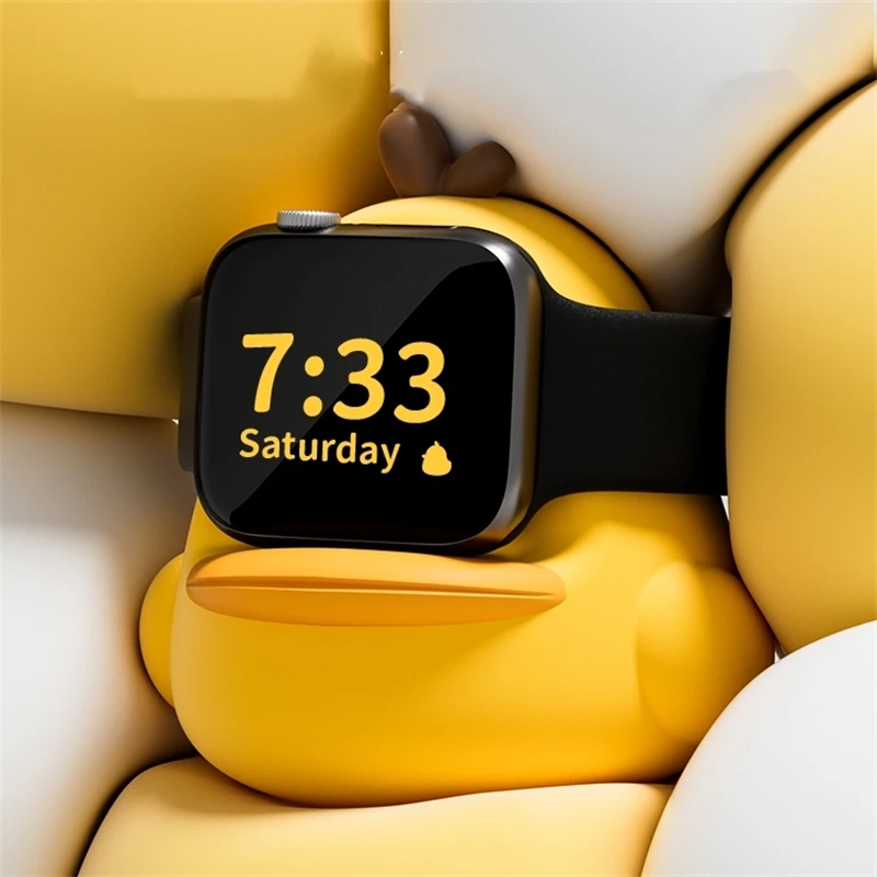 Charger Stand For Apple Watch Series 49mm 45 41 44 42 40 38mm iWatch Ultra 2 9 8 7 6 5 4 3 2 1 SE Cute Duck Silicone Charging