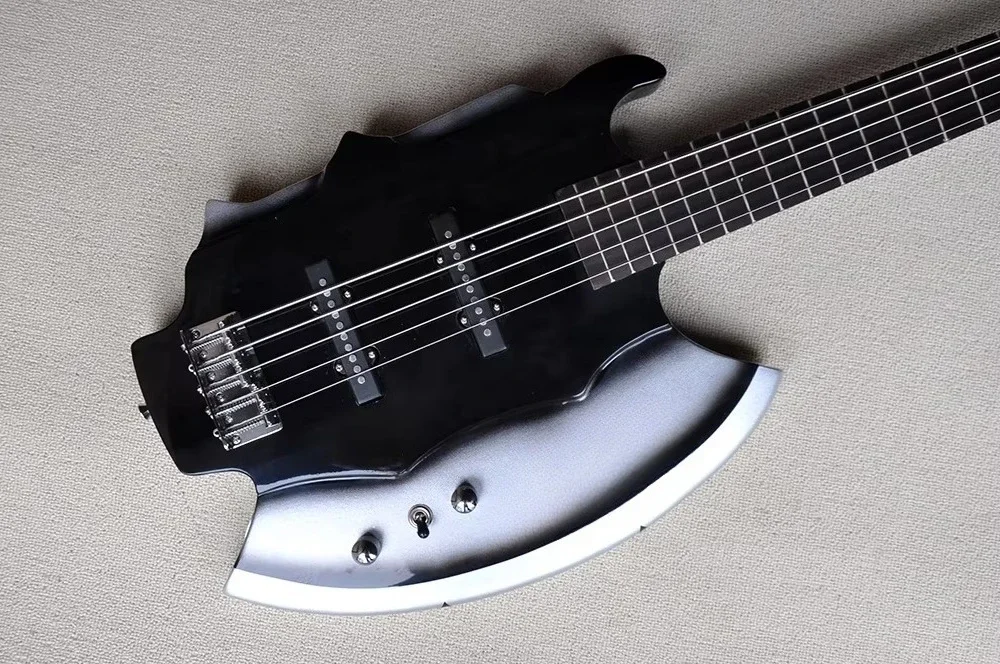5 Strings Axe Electric Bass Guitar Custom Made Guitar Rosewood Fretboard