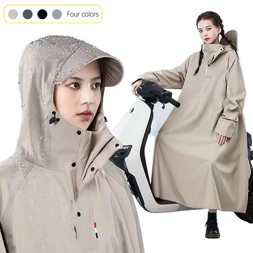 Imagen 2 del producto Chubasquero Oxford grueso impermeable para motocicleta, Poncho impermeable con diseño separado para vehículo, protección contra la lluvia pesada