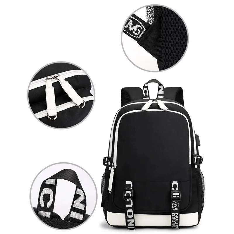 Anime Attack on Titan Gedrukte Rugzak Tienermode Outdoor Straat USB Rugzak Grote Capaciteit Rugzak School Schooltassen