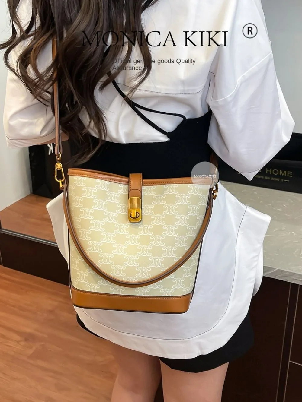 

New Style Women's All-Match Single Shoulder Crossbody Bucket Bag Large Capacity Printed Bag