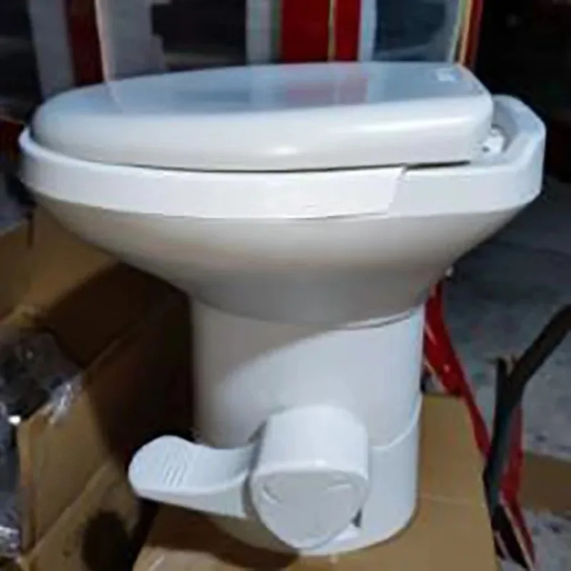 مادة السيراميك حقن صب المرحاض المحمول 18.5 ''ارتفاع RV المرحاض السفر التخييم قافلة متنقل المرحاض #5