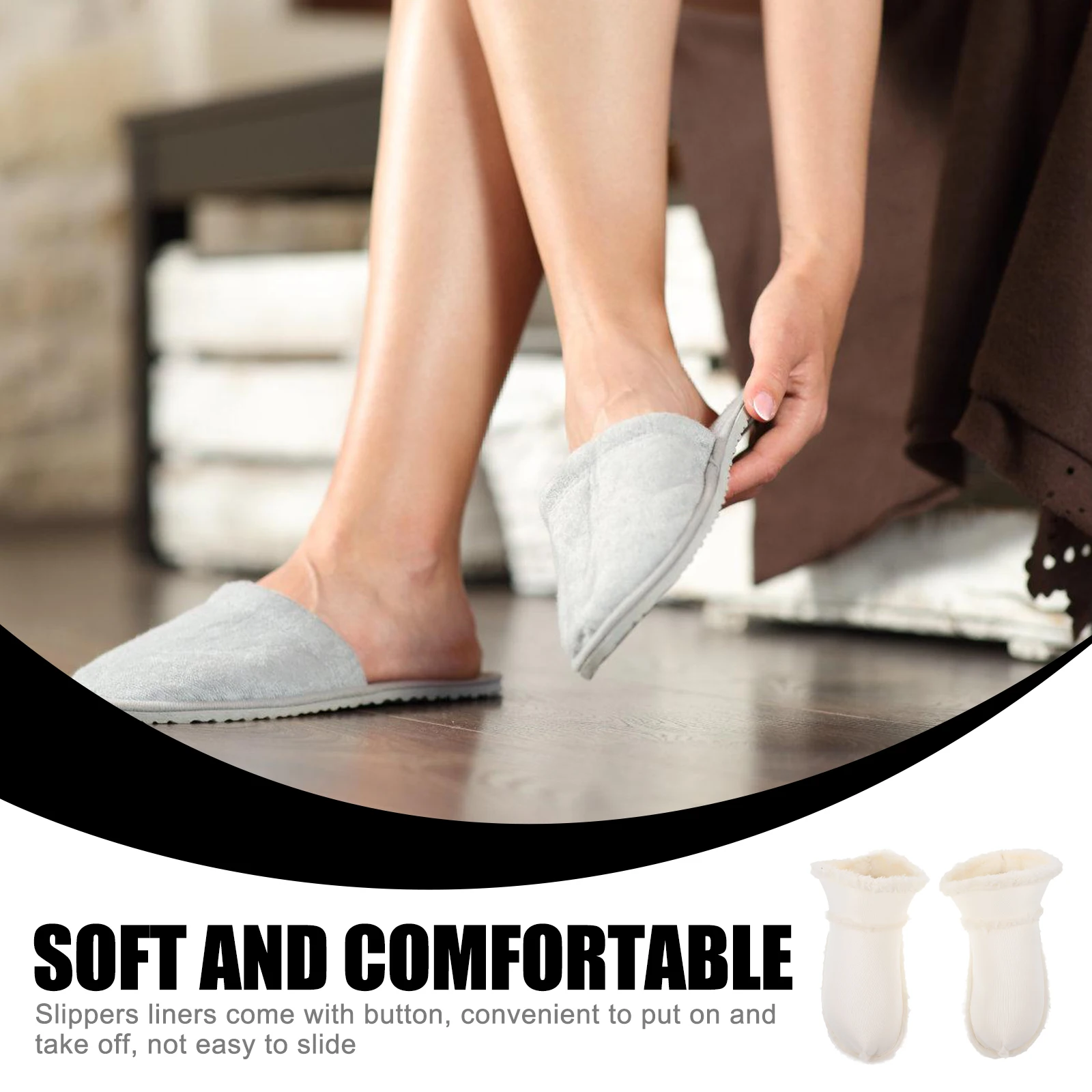 

Thermal Inner Shoe Cover Slippers for Women Indoor Inserts Warm on Insole Woman Insoles House Liners