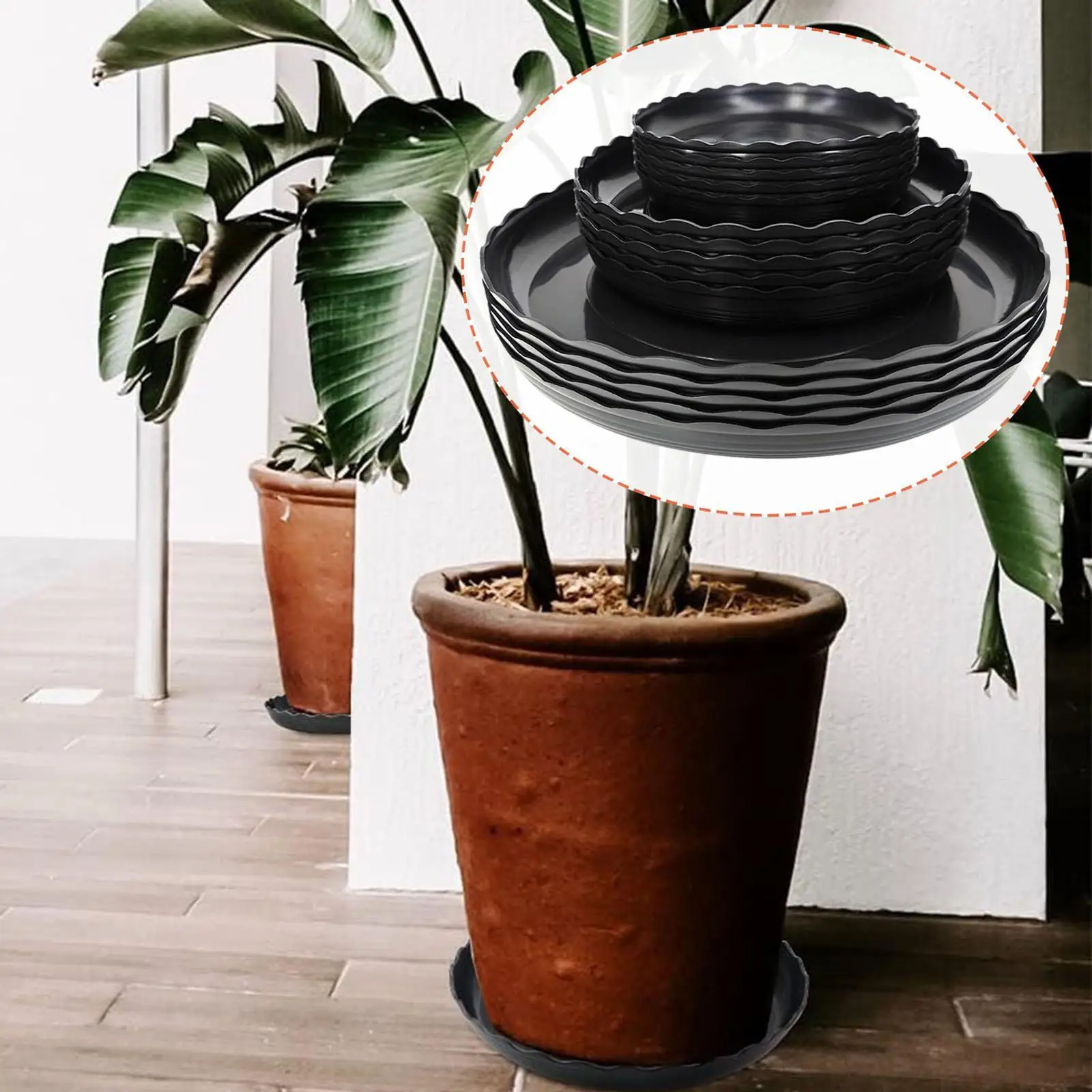 Wear Resistant Plant Pot Saucers Lightweight Planter Trays for Balcony Flower Pot Indoor Outdoor Use