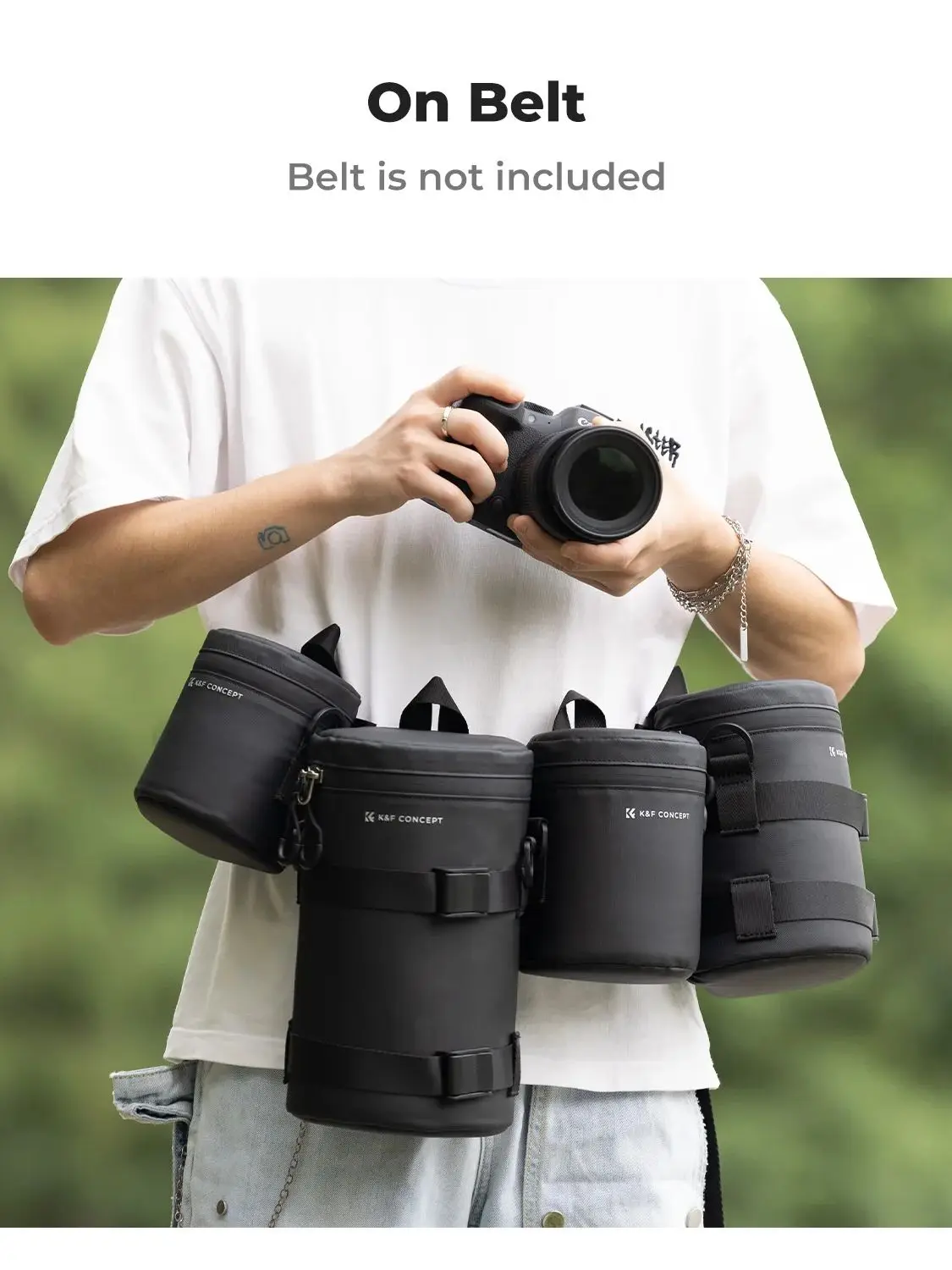 K&F CONCEPT Pokrowce na obiektywy fotograficzne Torby na obiektywy Wodoodporne etui ochronne na obiektywy z zamkiem błyskawicznym na obiektywy wielkości 1-22 cm do lustrzanek cyfrowych — zdjęcie produktu 7
