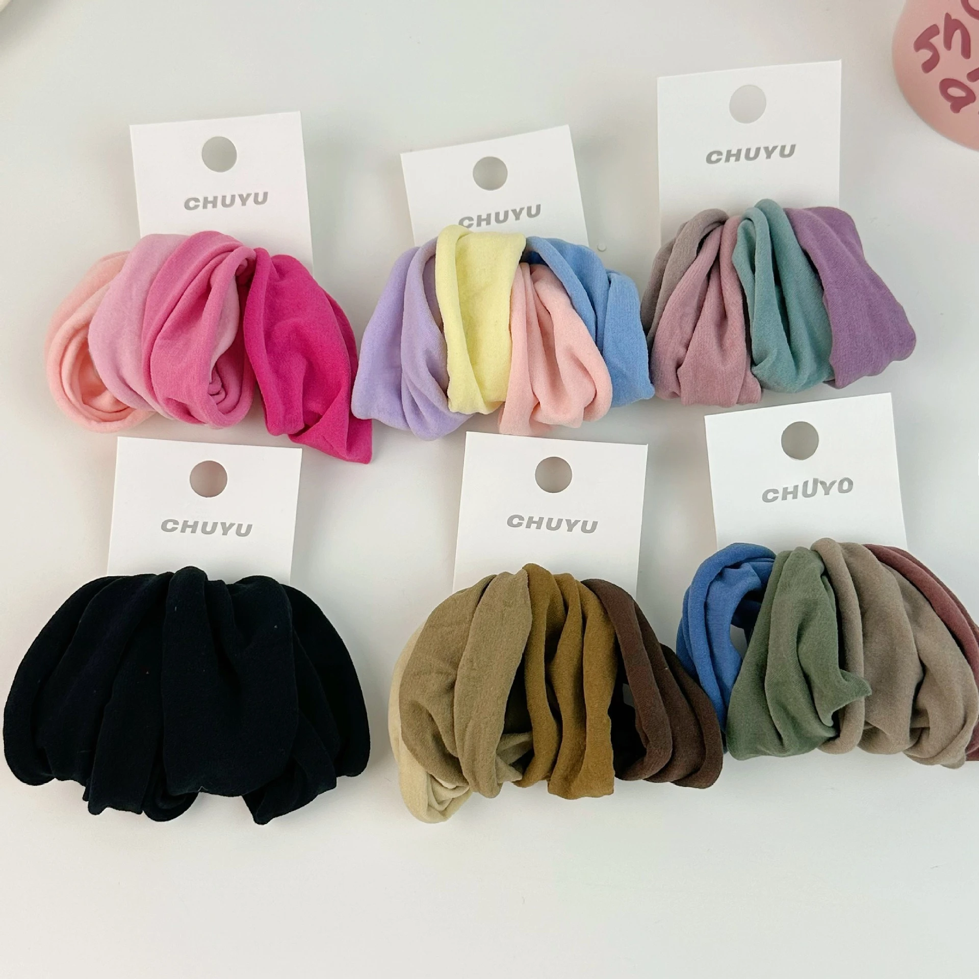 

4pcs/set Candy Color Hairbands Wide Edge Elastic Rubber Bands Hair Ropes Ties Women Girls Headwear Hair Styling Accessories New