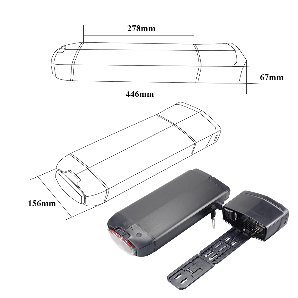 Brilliance Luggage Carrier Li-ion Battery 36V 10.4Ah 13Ah 14Ah for Zenith Bikes NCM Hamburg Munich Bluewheel BXB55 Electric Bike