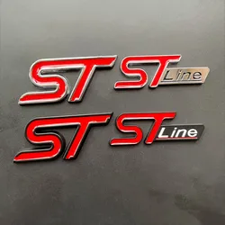 Logotipo de metal 3d st linha emblema emblema do porta-malas do carro para ford edge puma kuga mondeo fiesta ecosport foco st linha adesivo acessórios