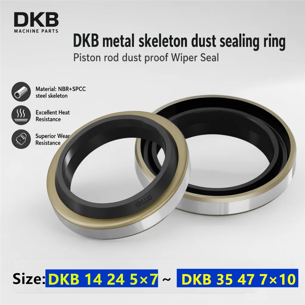 DKB Series Steel Skeleton Dust Sealing Ring DKB-14mm~DKB-35mm NBR+steel Skeleton for Excavators, Loaders, Forklifts, and Cranes