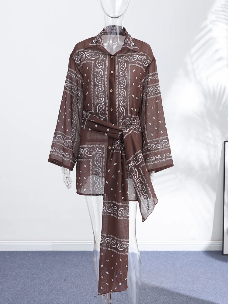 Damen-Oberteile mit Aufdruck, Reverskragen, Langarm, Kurze Cropped-Shirts, Sommer-Blusen mit Umlegekragen, Lockere Blusen, Schicke Damen-Neuheiten für Clubwear – Detail 8