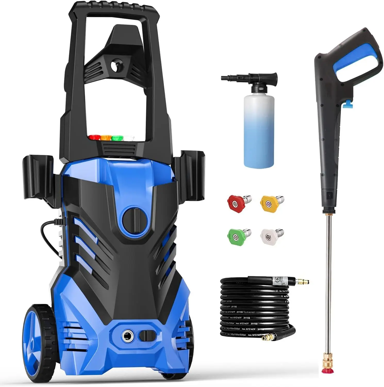 Washer 4100PSI 3.2 GPM Power Washer with Smart Control and 3 Levels of Adjustment, 4 Nozzles, Foam Cannon and