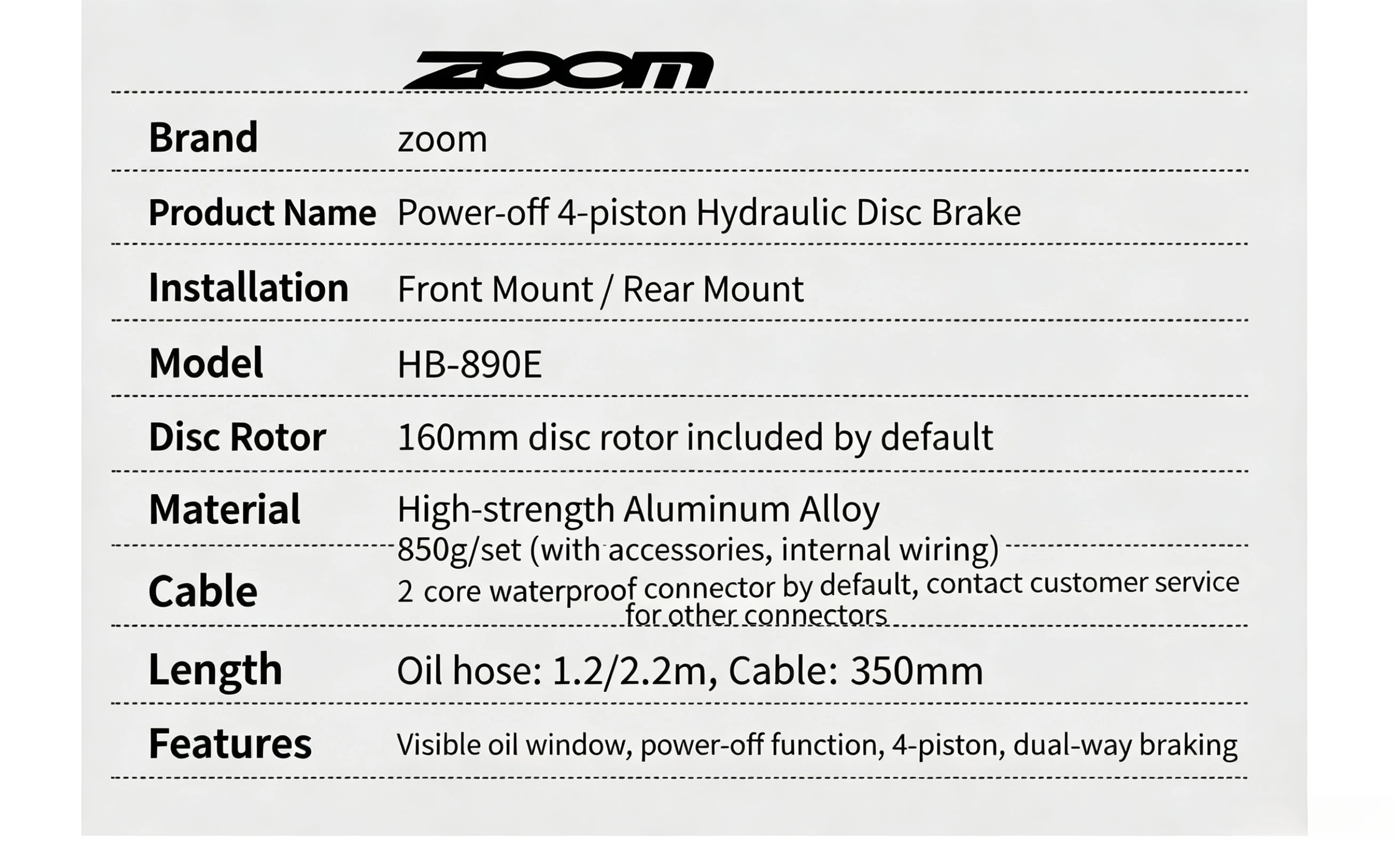 4-Kolben-Aluminium-Hydraulik-Scheibenbremsen-Kit mit Power-Cut-Off-Hebel, Öl-Fenster, 2- und 3-Pin-Stecker, Vorwärts-/Rückwärtsmontage für E-Scooter – Detail 4