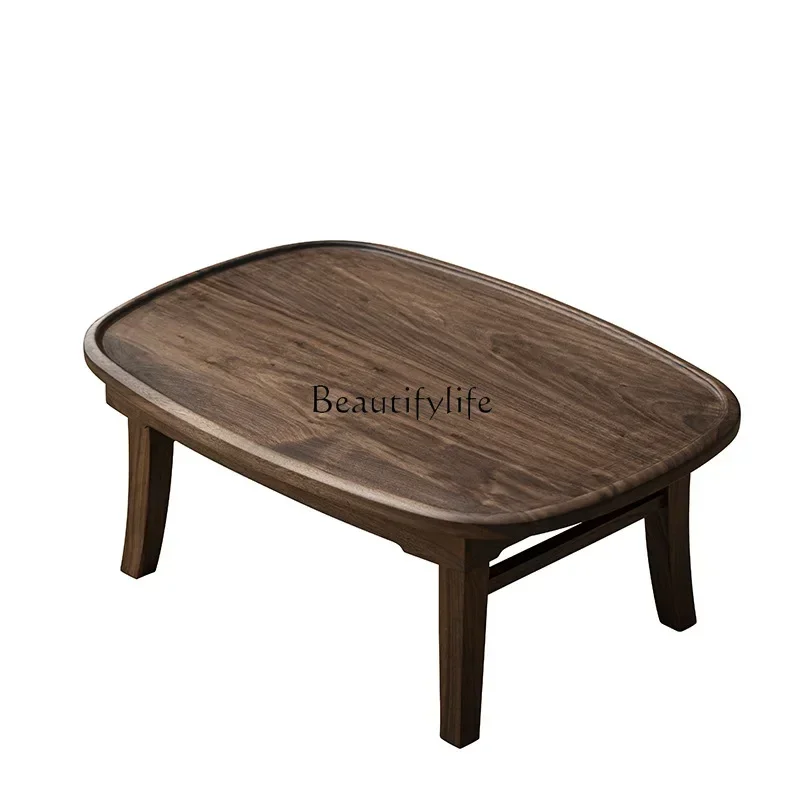 

ls 35North America Walnut Tea Table Foldable Portable Outdoor Travel Camping round Picnic Table