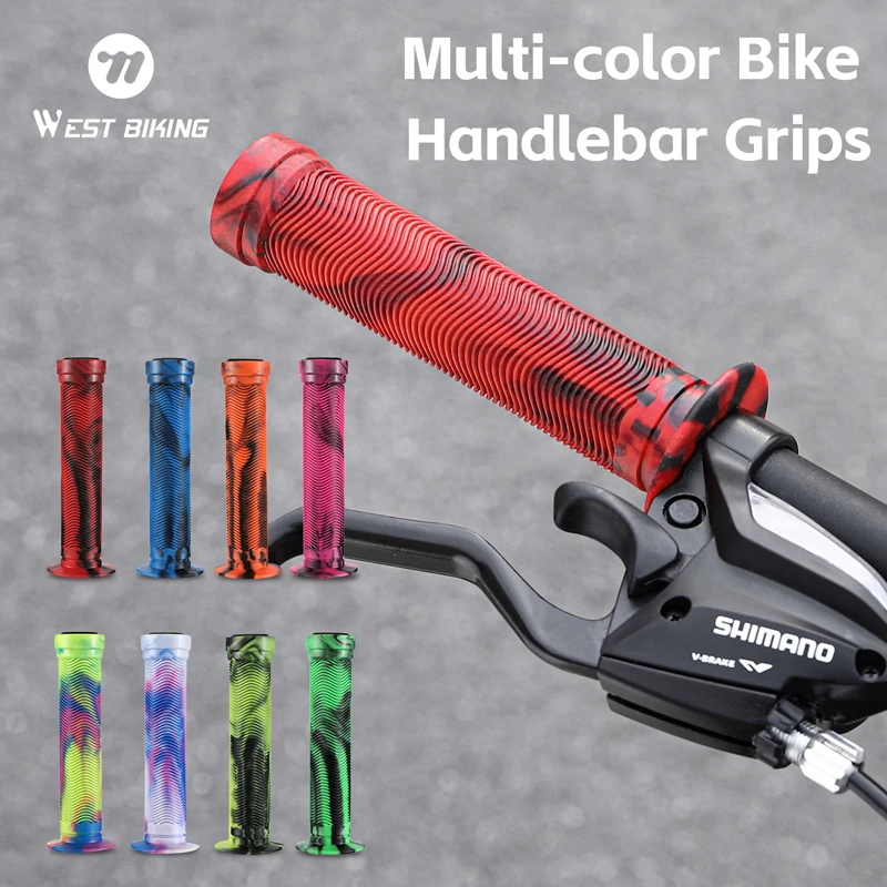 

A Pair of Lightweight Bicycle Grip Covers with Anti Slip and Shock-absorbing Multi-color Design for Mountain Bike Grip Covers