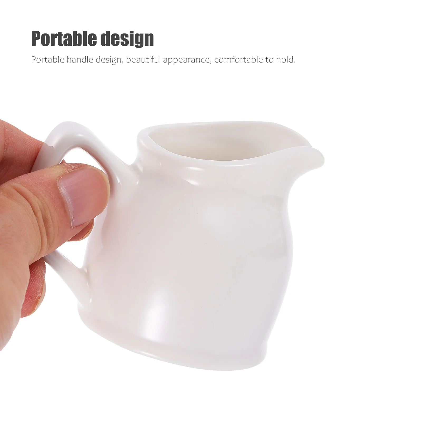 

1Pcs Multi-Functional White Ceramic Milk Cup Coffee Sauce Holder Dishwasher Safe Comfortable Handle Ceramic Coffee Cup