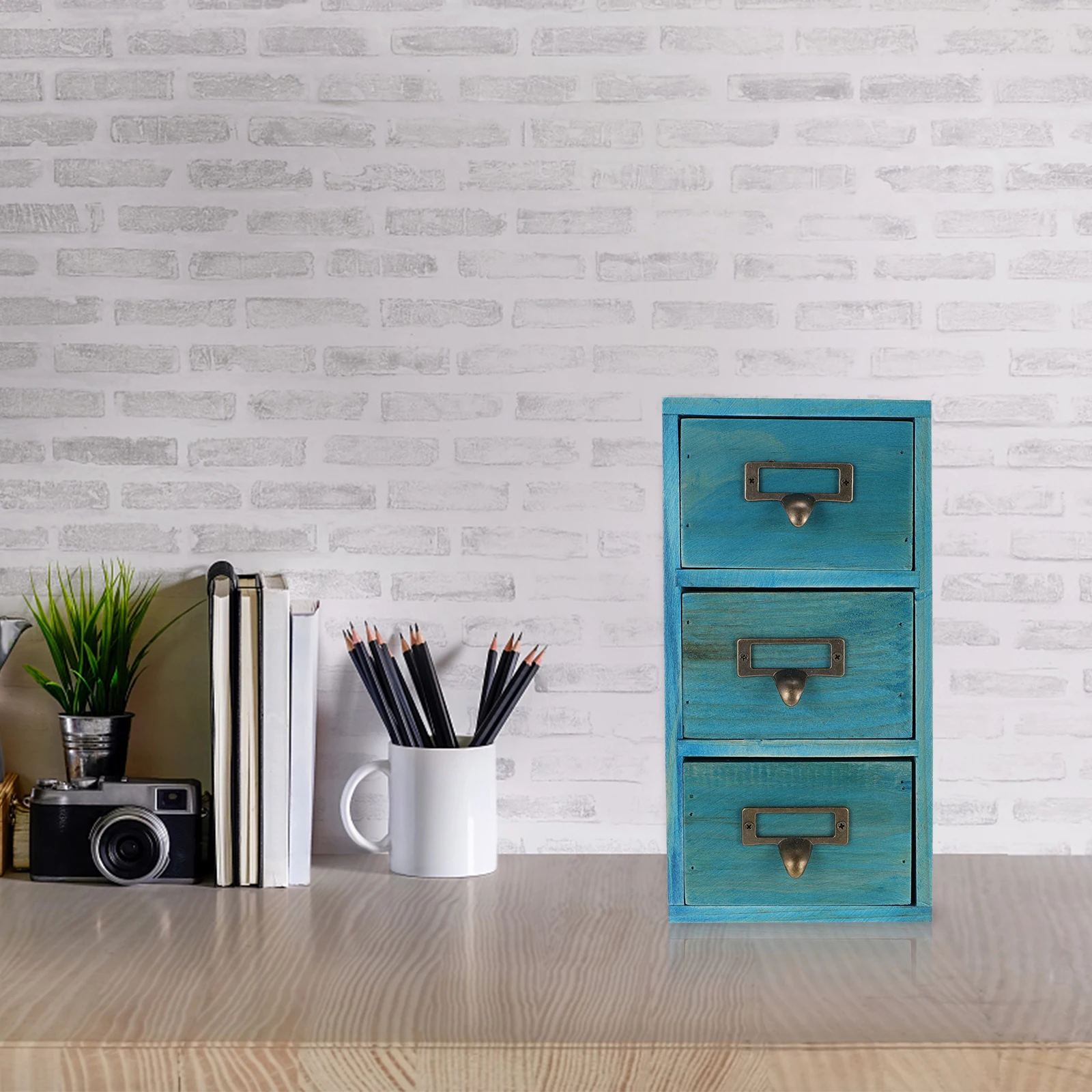 

Premium Wooden Storage Box Desktop Organizer For Cosmetics Stationery Home Office Multi-Functional Compartment Container