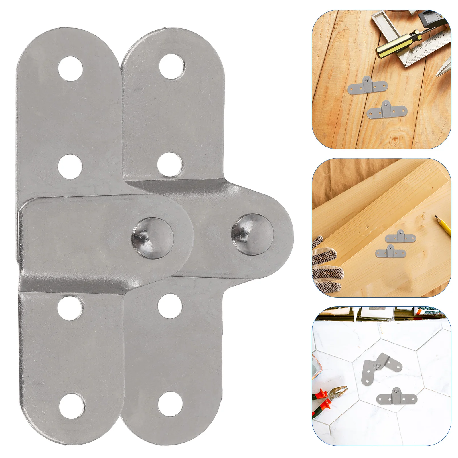 2 Pcs Folding Table 180 Degree Hinge Pull down Attic Ladder Step Parts Lightweight Accessories