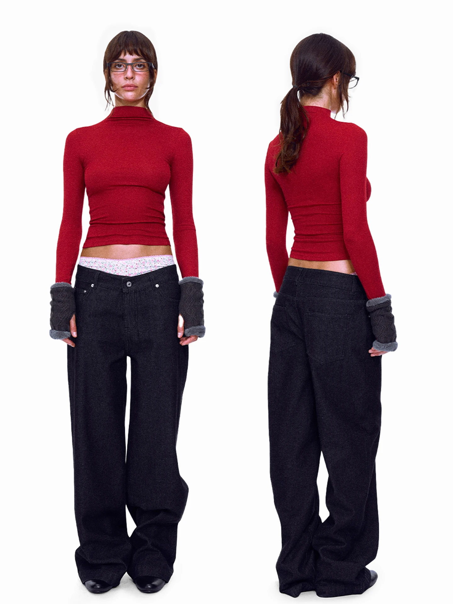 

Американские ретро-джинсы с низкой талией и прямыми штанинами, черные, женские, осенне-зимние, новые, модные повседневные брюки