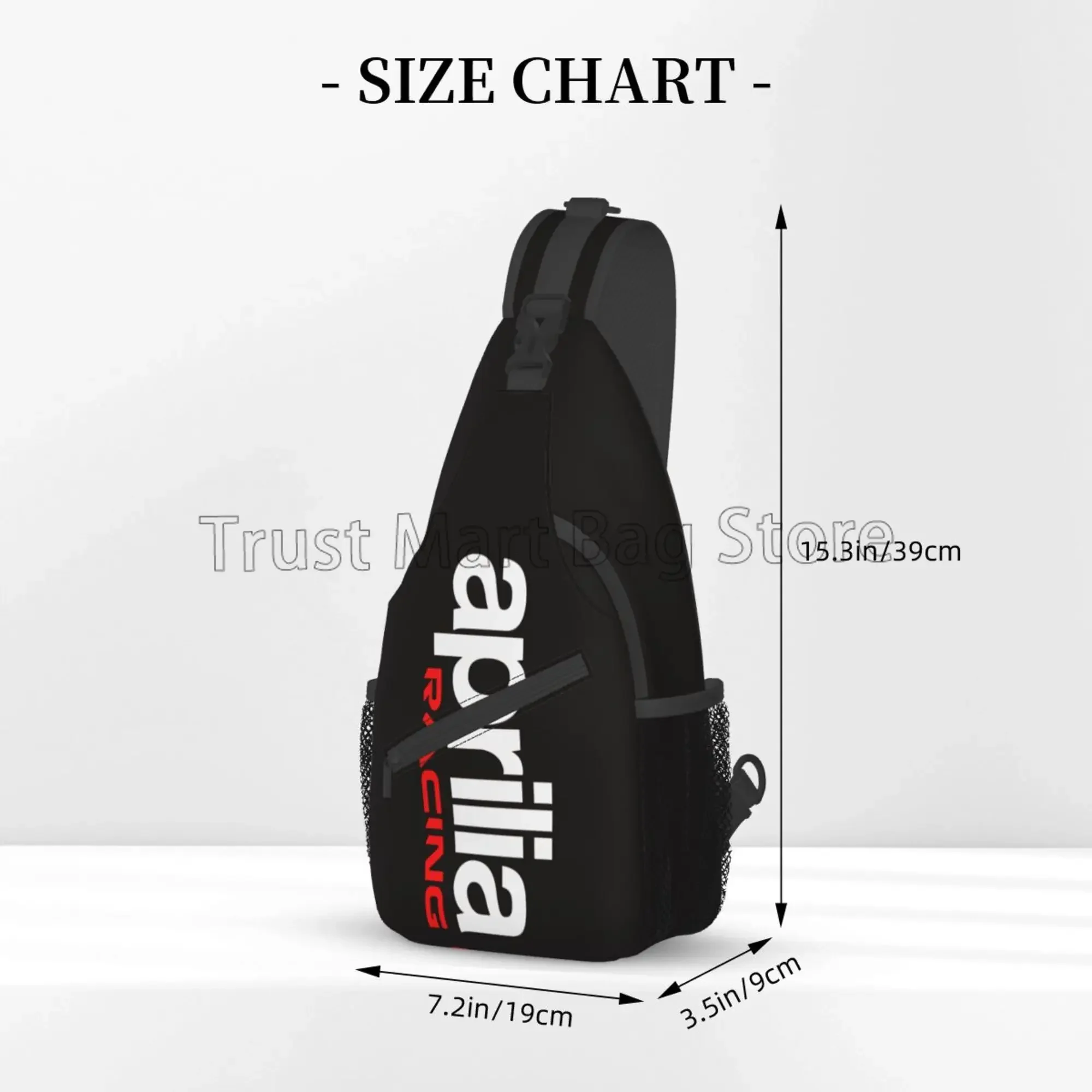 Aprilia Racing Logo Print Chest Bags Crossbody Sling Bag Travel Hiking Sports Backpack Casual Lightweight Daypack for Men Women