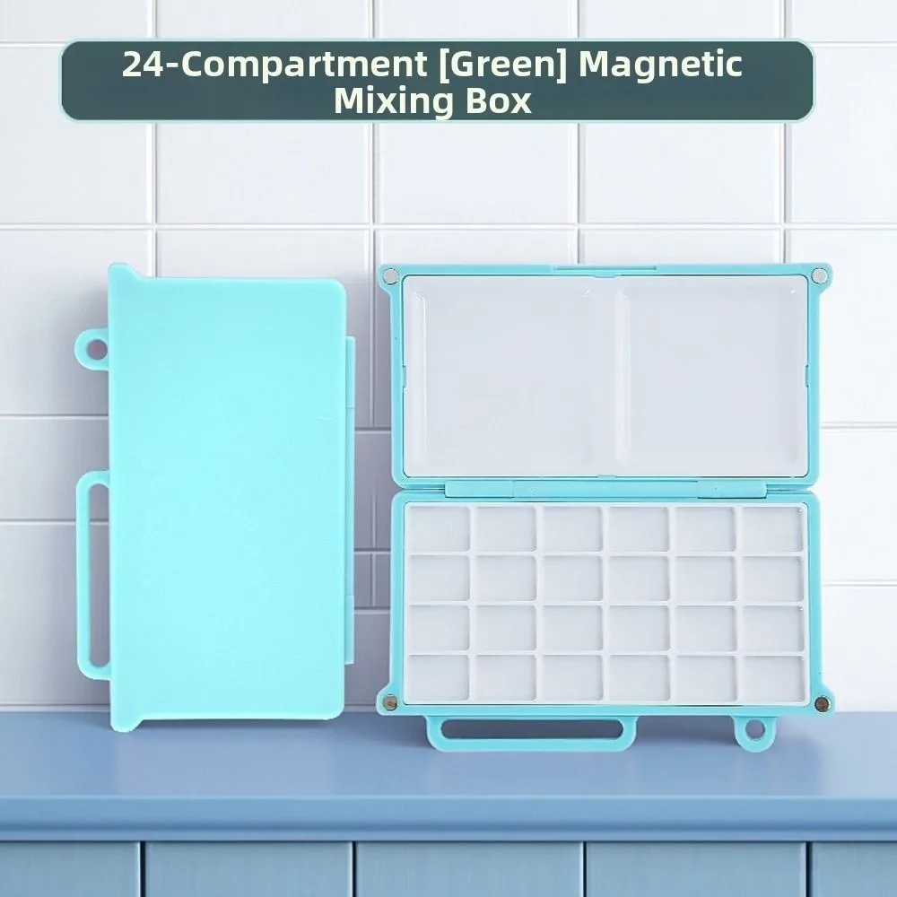 Compact Magnetic Watercolor Paint Box Mini Foldable Travel Painting Tray Waterproof Professional Empty Paint Palette Studio Use