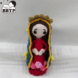 Handmade Crochet Virgen Plush Toy Madonna With Crown Home Kids Room Decor Gifts Our Lady of Guadalupe