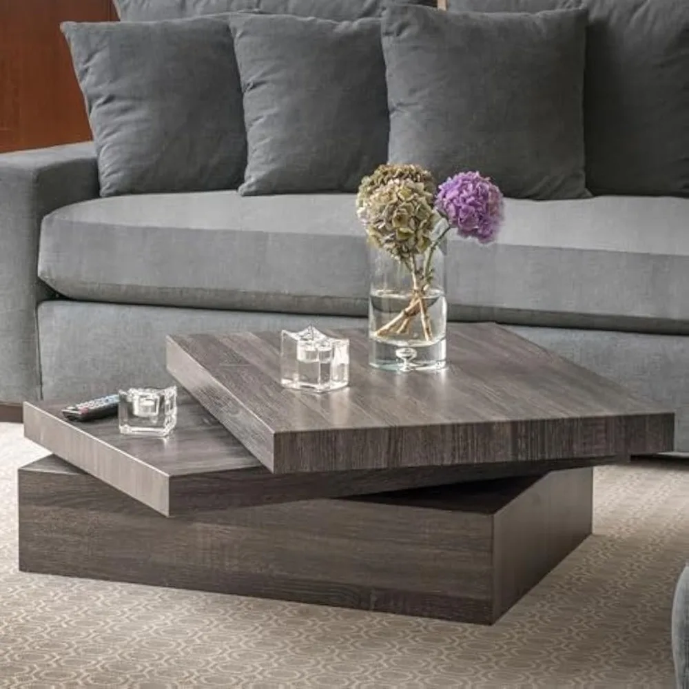 

Modernesque Rotating Coffee Table, Black, 23.62 in x 31.5 in x 13 in coffe tables