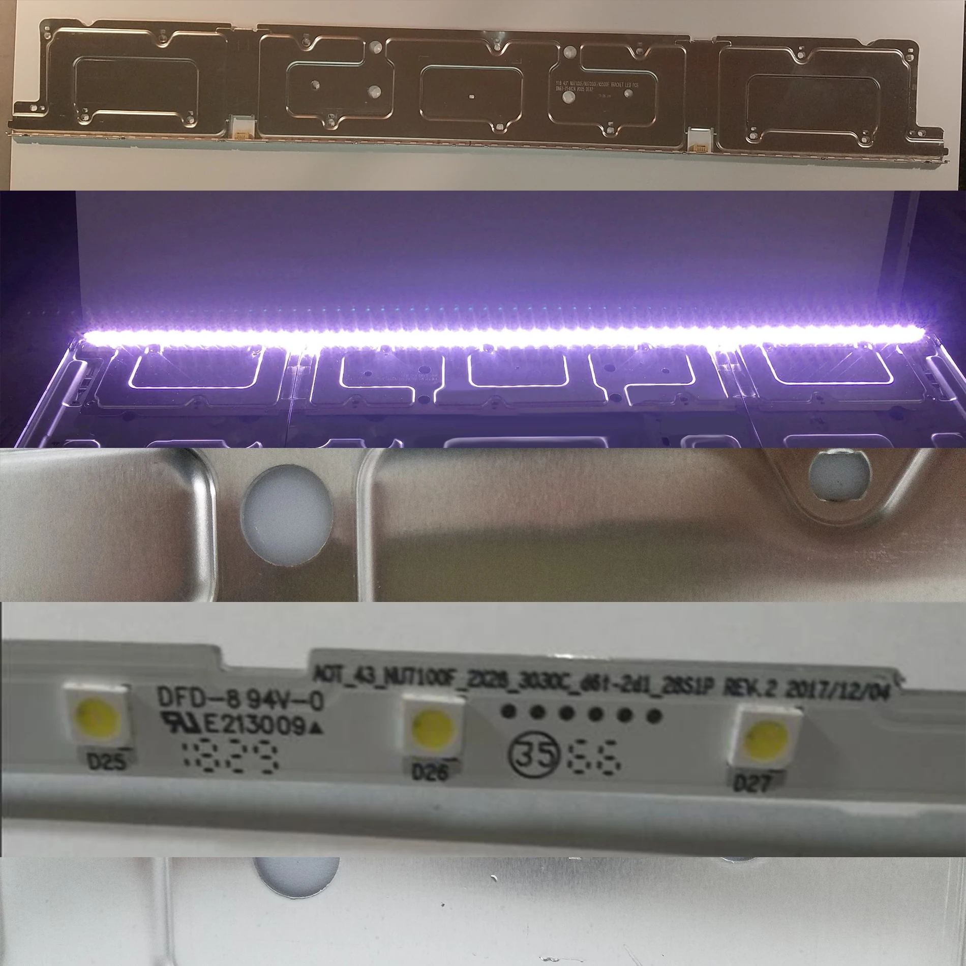 Imagem -06 - Tira de Retroiluminação Led para Samsung Ue43nu6025k Ue43nu7020w Ue43nu7022k Ue43ru7120u Ue43nu7122k Ua43nu7100 Ua43nu7090k Ue43nu7400