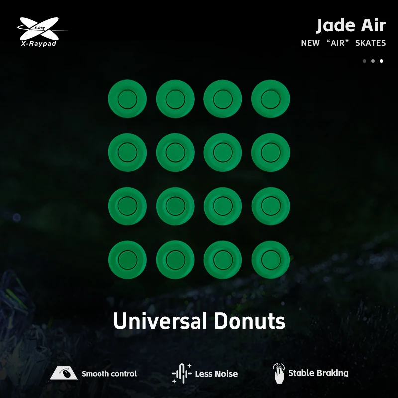 X-Raypad Jade Air Mouse Skates D9.5mm Universal Donuts – Quiet & Speed