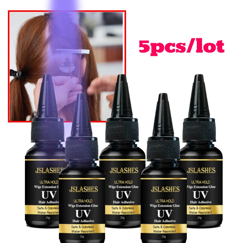 

5pcs Human UV Light Glue Technology 20g Uv Hair Extension Glue tape hair extension Brown adhesive v light hair extensions tools