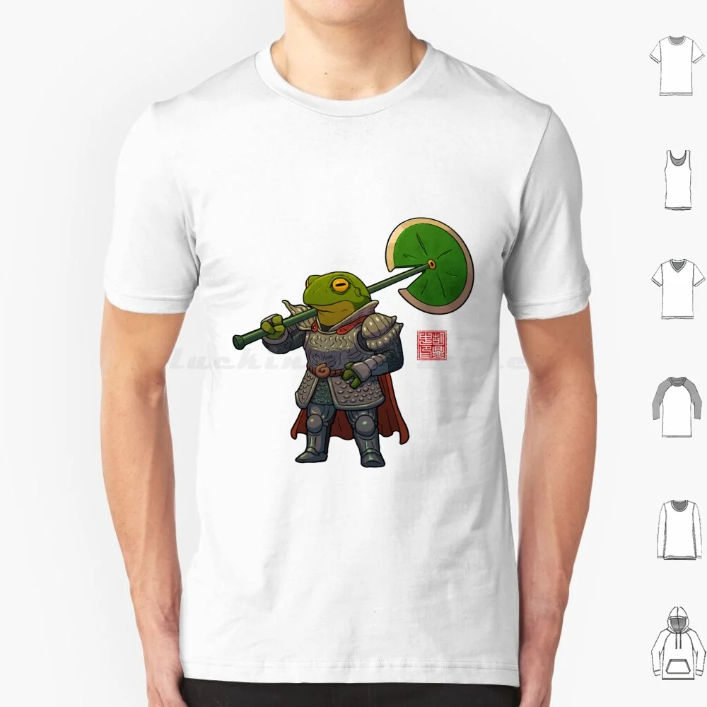 Frog Fighter Fantasy Armored Heavy T Shirt Big Size 100% Cotton Frog Frogs Cute Chonk Cottagecore Dinghuart Ding Hu Froggy