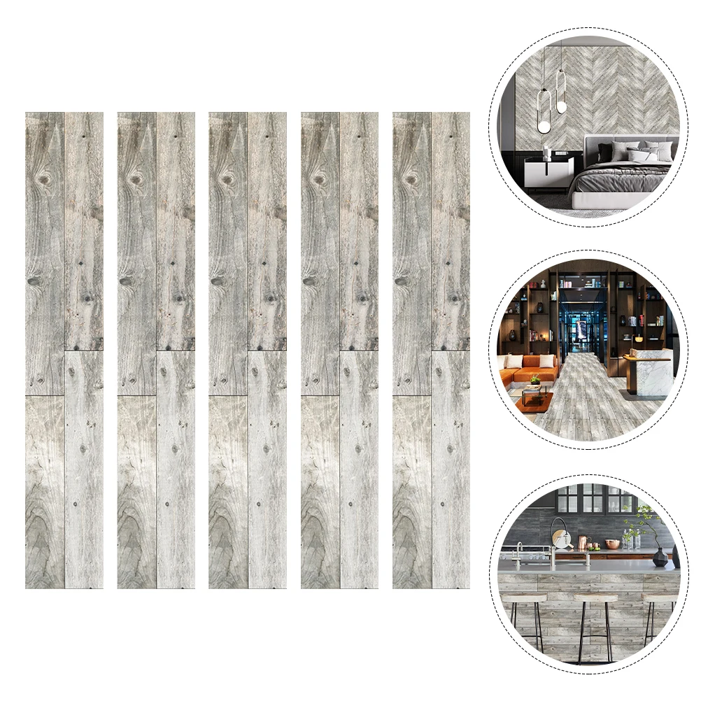 

5pcs Wood Grain Floor Stickers Peel Stick PVC Self Adhesive Planks for Home Decor Easy Install Removable Flooring Tiles Garden