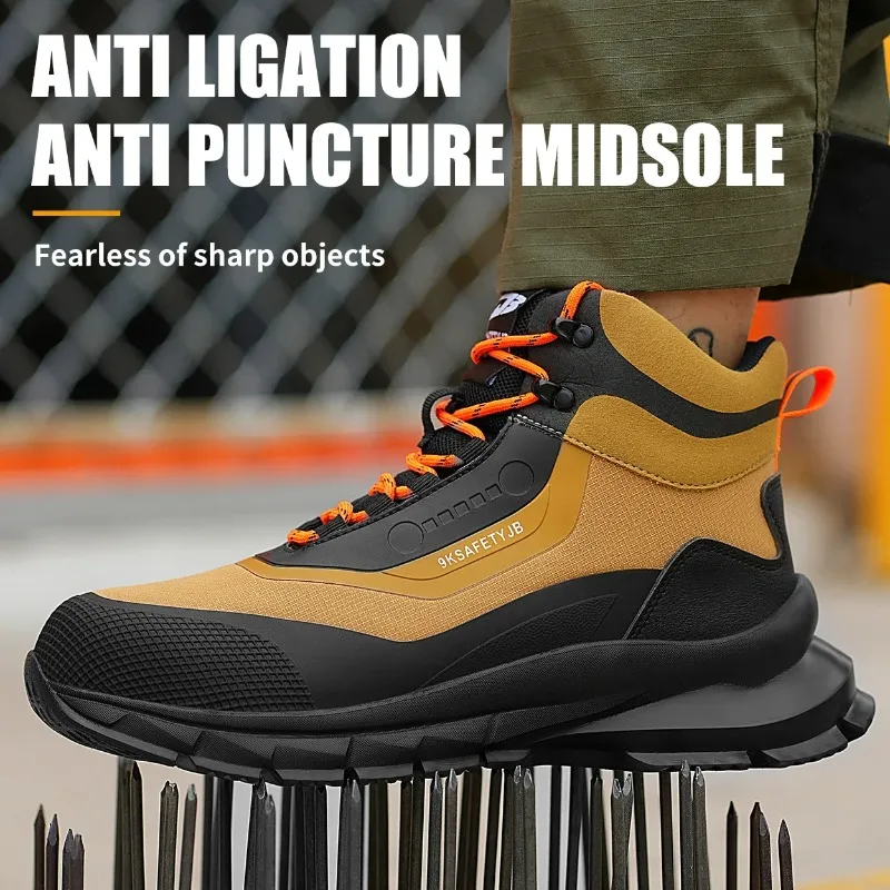 New Fashion 2024 Work Safety Boots Men Steel Toe Cap lightweight Indestructible Boots Anti-puncture Construction Male Sneakers