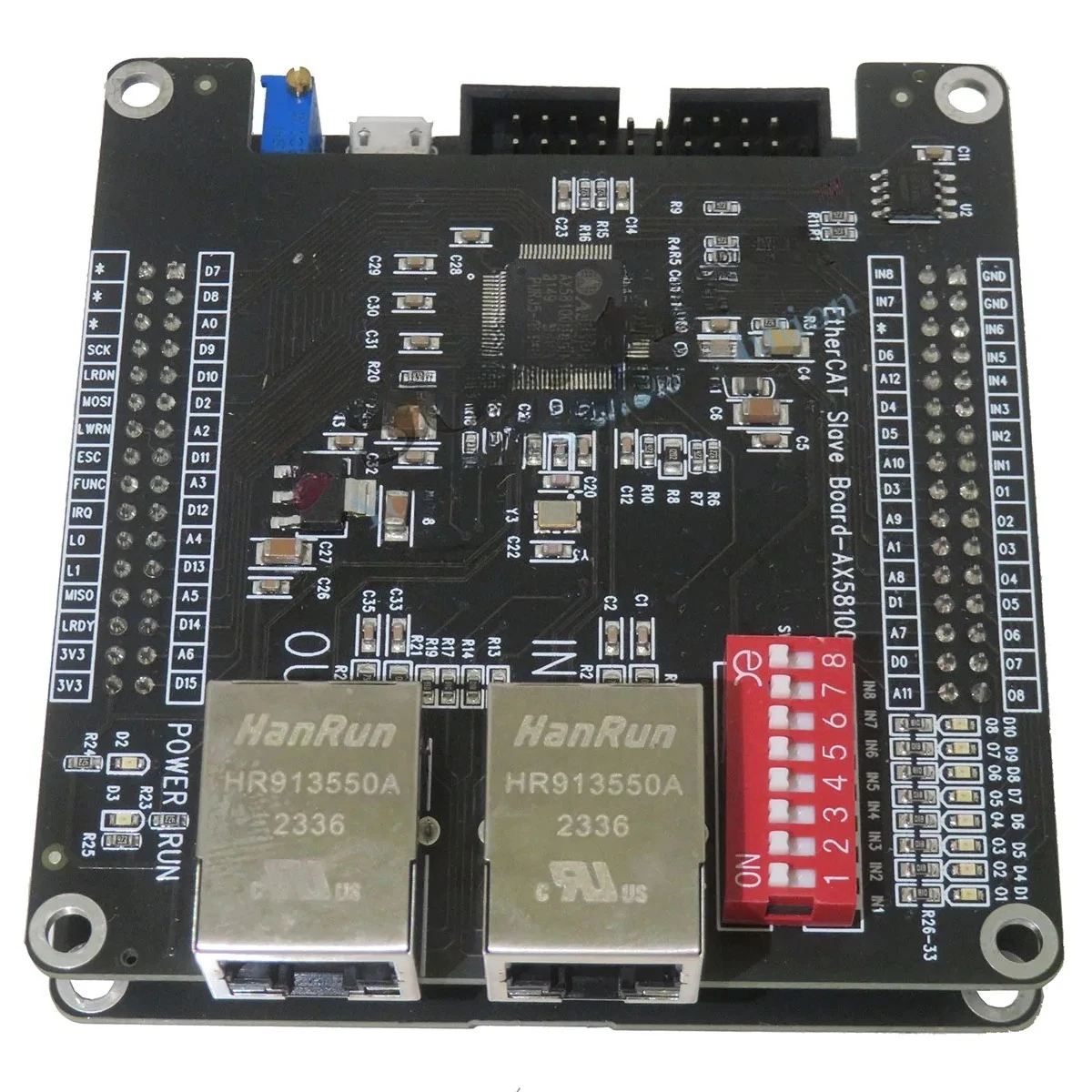 EtherCAT development board remote IO STM32F407 STM32+AX58100 learning board source code CIA402
