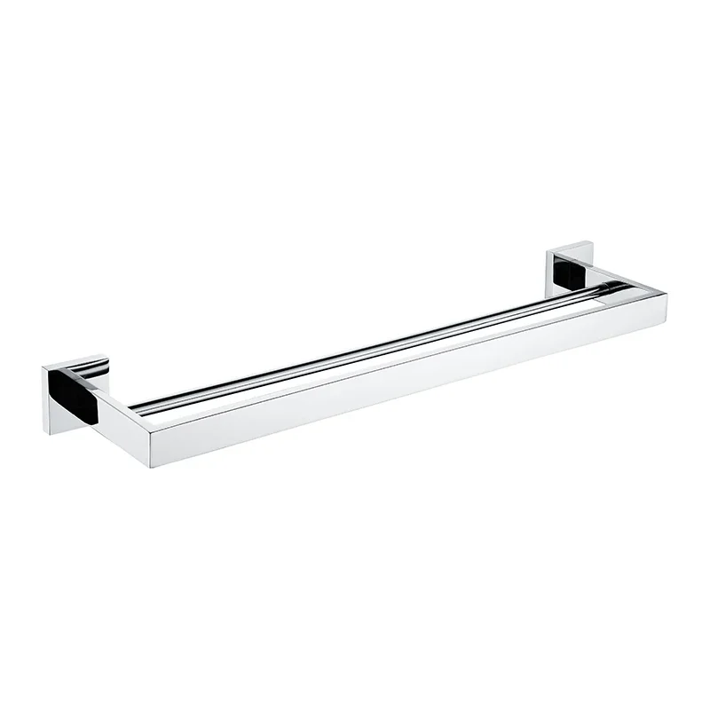 Imagem -05 - Wall Mounted Duplo Toalha Barras Banheiro Chrome Toalha de Banho Prateleiras Duplo Toalha Bar Hardware Banho 60cm Aço Inoxidável