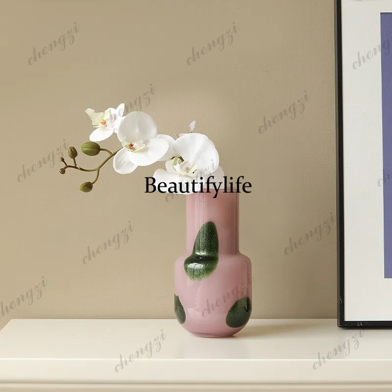 Glass, vase, high-end sense, living room, water-raised flower arrangement, decorative flower utensils, high-end homestay