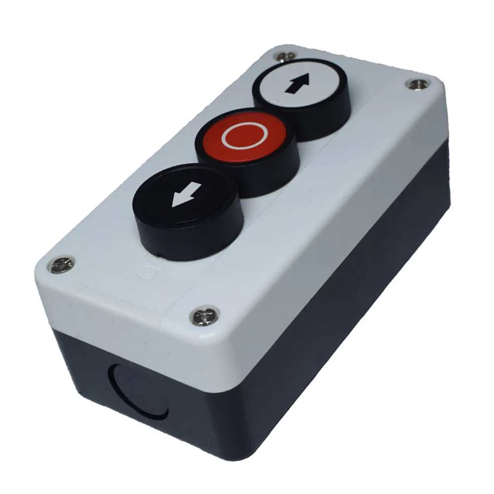

Waterproof Control Housing Push Button Switch Box 3 Hole with Copper Silver Dot for Harsh Environments ABS Build