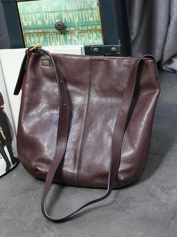 

High-quality first layer cowhide women's shoulder bag weekend daily travel designer handmade genuine leather crossbody bag
