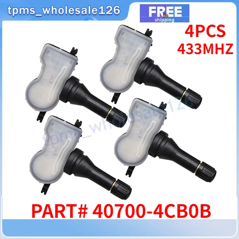 

4 шт./лот датчик контроля давления в шинах 40700-4CB0B для 2018-2023 Nissan Altima 2017-2020 Leaf Qashqai NV200 X-Trail TPMS 433 МГц