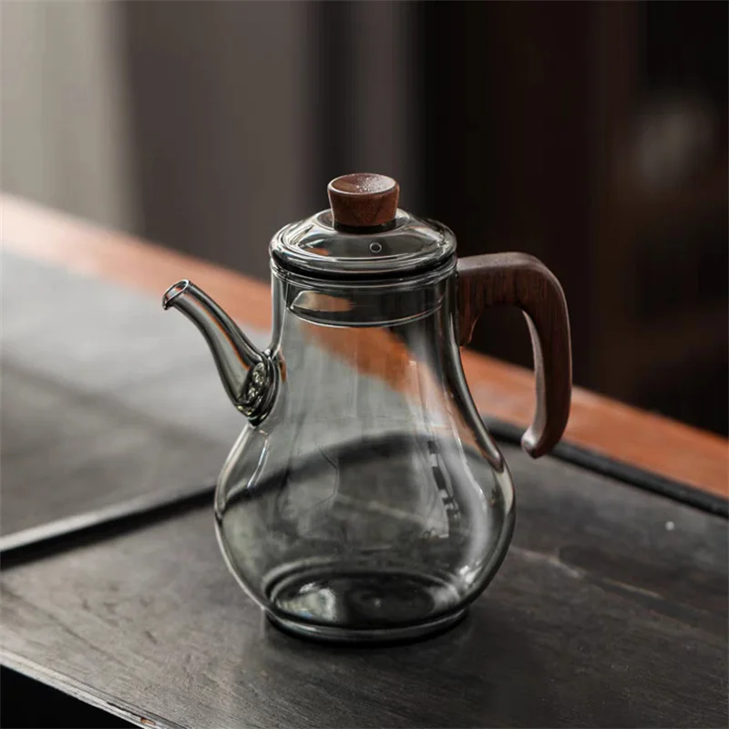 Imitation Song 280ml Small Glass Teapot with Filter Hole Heat Resistance Brewing Green Tea Pot Kungfu Flower Tea Maker Teaset