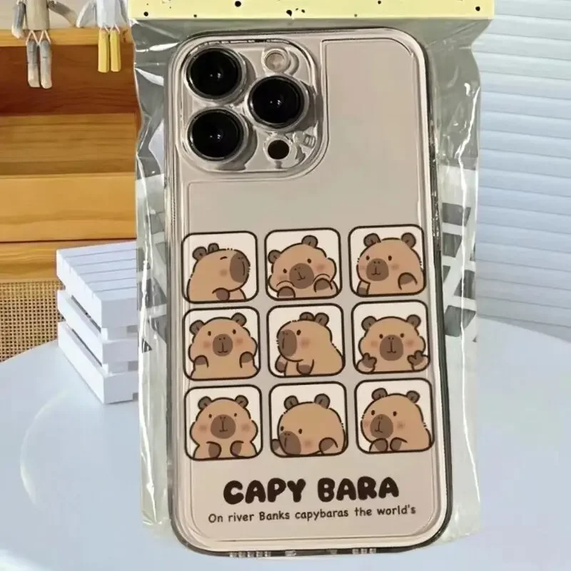 Funda con patrón de capibara para Samusng Galaxy S25 S24 S23 S22 S21 Ultra Plus S24FE S25Plus A55 A54 A35 A24 A34 A52 A53 5G