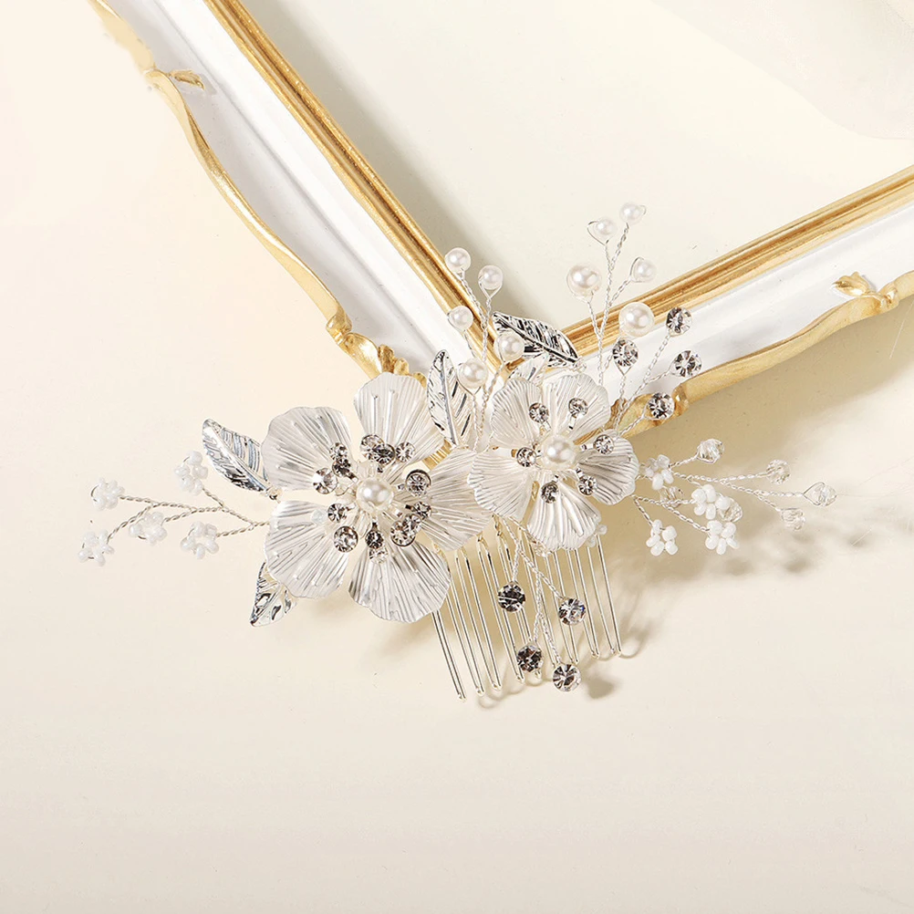 

Pearl Crystal Hair Comb Clip Elegant Shiny Decor Bright Long Lasting Luster Wedding Party Bridal Accessories Headdress
